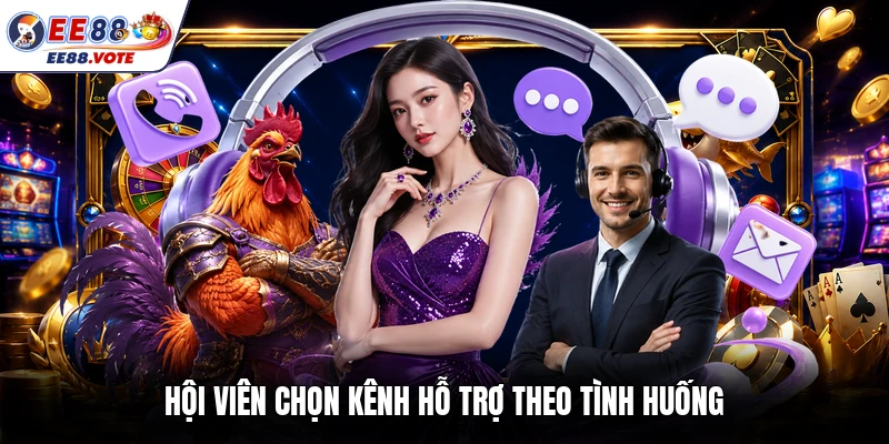 Hội viên chọn kênh hỗ trợ theo tình huống